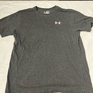 Under Armour Baseball Gray Tshirt  Size YLG Cotton Short Sleeve Crew Neck